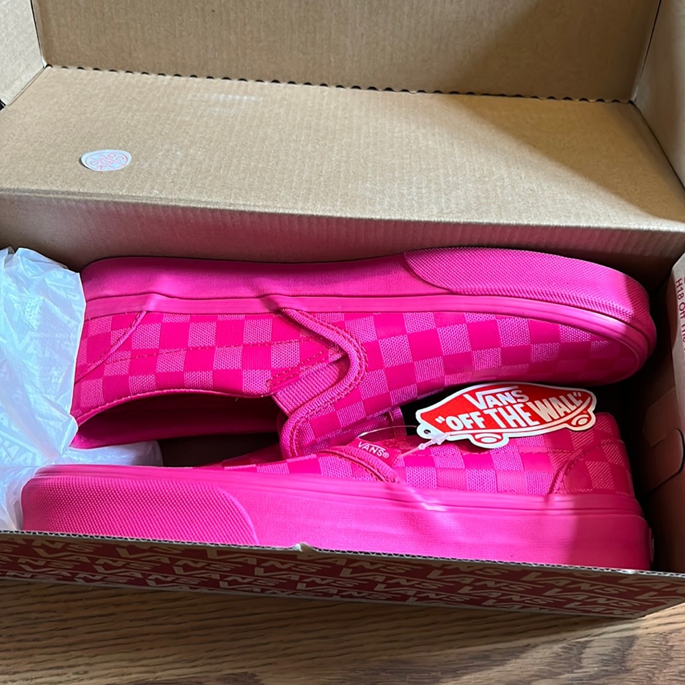Hot pink neon vans